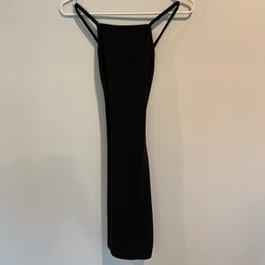 Black Ribbed Mini Dress